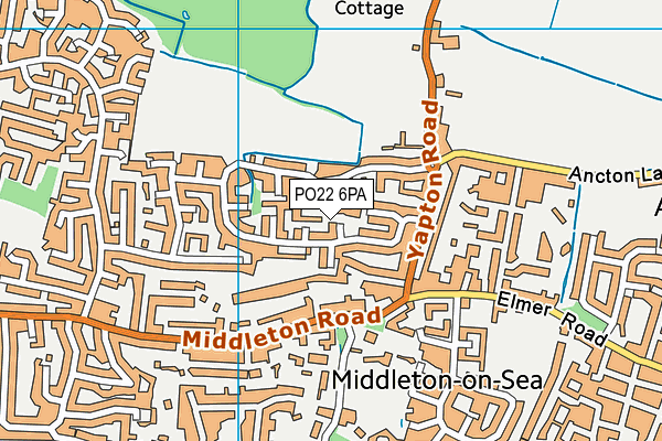 PO22 6PA map - OS VectorMap District (Ordnance Survey)