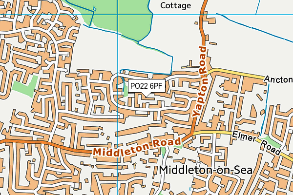 PO22 6PF map - OS VectorMap District (Ordnance Survey)