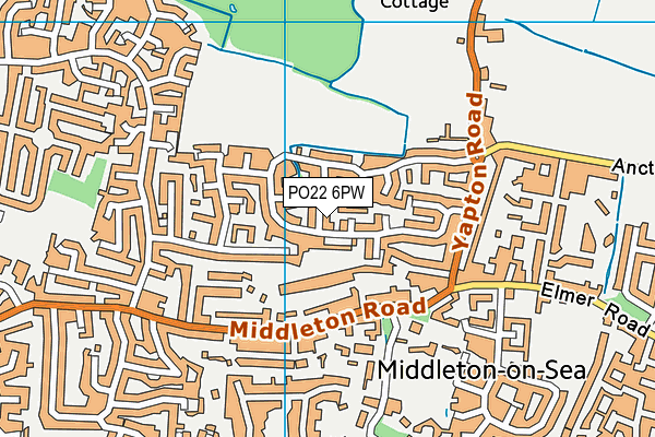 PO22 6PW map - OS VectorMap District (Ordnance Survey)