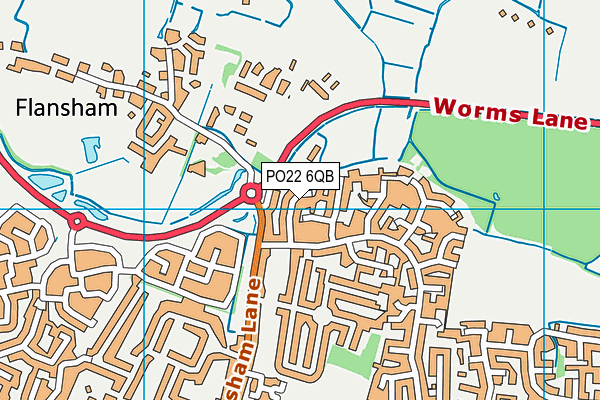 PO22 6QB map - OS VectorMap District (Ordnance Survey)
