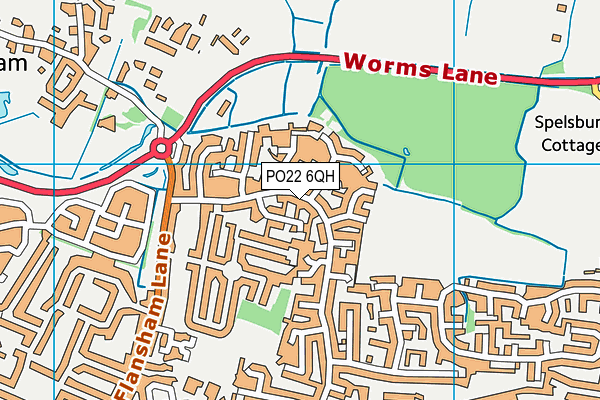 PO22 6QH map - OS VectorMap District (Ordnance Survey)