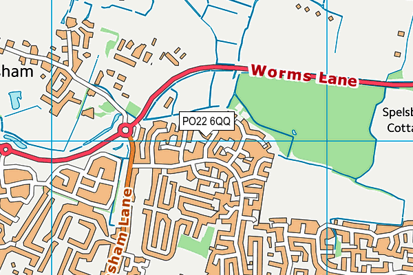 PO22 6QQ map - OS VectorMap District (Ordnance Survey)