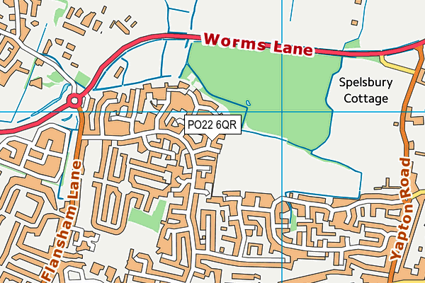 Larksfield Recreation Ground map (PO22 6QR) - OS VectorMap District (Ordnance Survey)