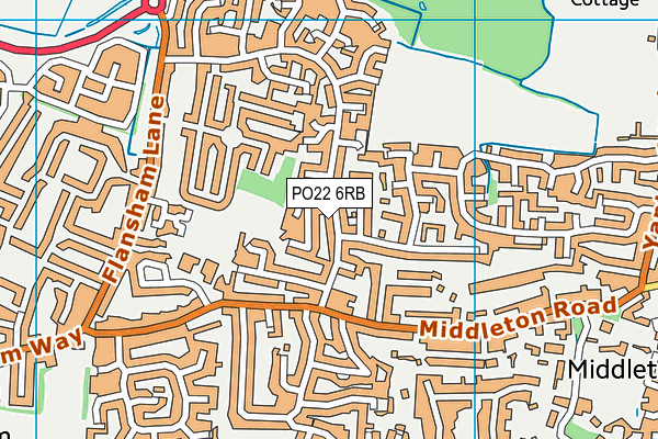 PO22 6RB map - OS VectorMap District (Ordnance Survey)