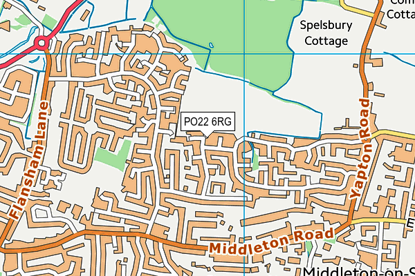 PO22 6RG map - OS VectorMap District (Ordnance Survey)