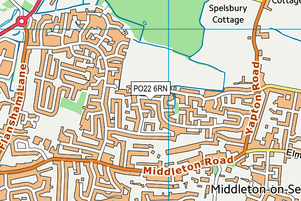 PO22 6RN map - OS VectorMap District (Ordnance Survey)