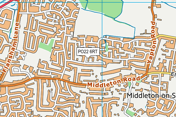 PO22 6RT map - OS VectorMap District (Ordnance Survey)