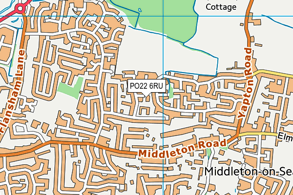 PO22 6RU map - OS VectorMap District (Ordnance Survey)