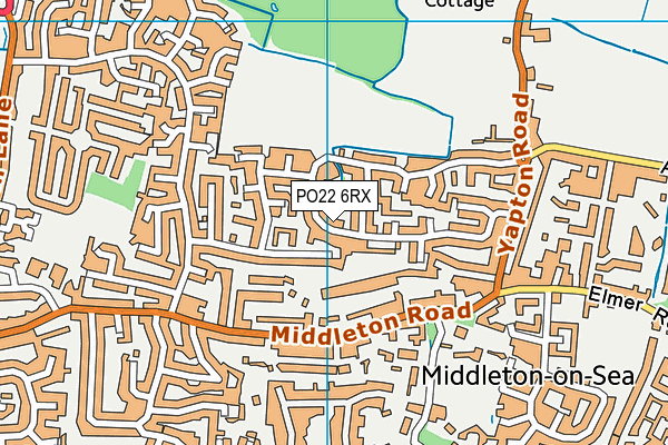 PO22 6RX map - OS VectorMap District (Ordnance Survey)