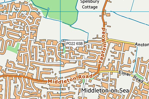 PO22 6SB map - OS VectorMap District (Ordnance Survey)