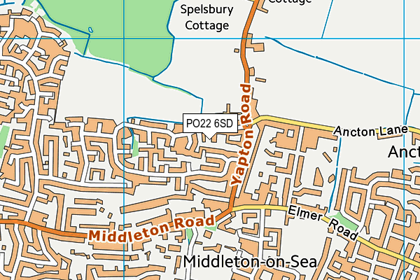 PO22 6SD map - OS VectorMap District (Ordnance Survey)