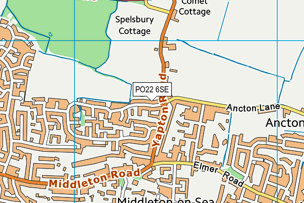 PO22 6SE map - OS VectorMap District (Ordnance Survey)