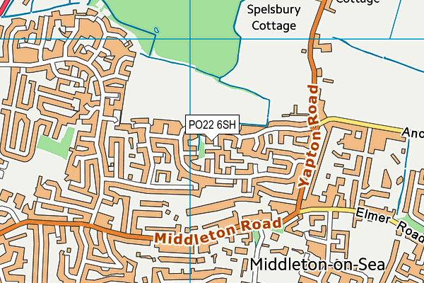 PO22 6SH map - OS VectorMap District (Ordnance Survey)
