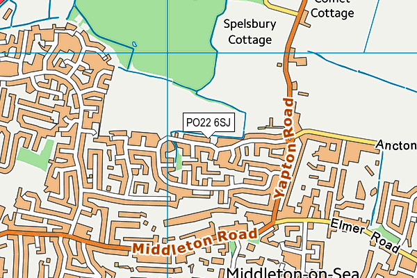 PO22 6SJ map - OS VectorMap District (Ordnance Survey)