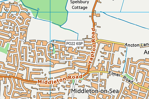 PO22 6SP map - OS VectorMap District (Ordnance Survey)