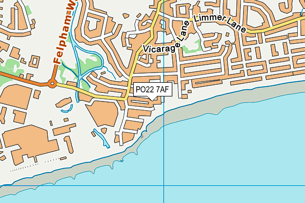 PO22 7AF map - OS VectorMap District (Ordnance Survey)