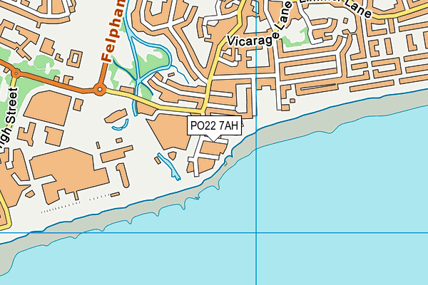 PO22 7AH map - OS VectorMap District (Ordnance Survey)