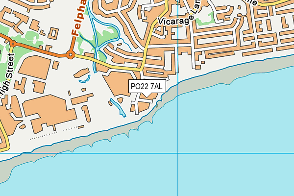 PO22 7AL map - OS VectorMap District (Ordnance Survey)