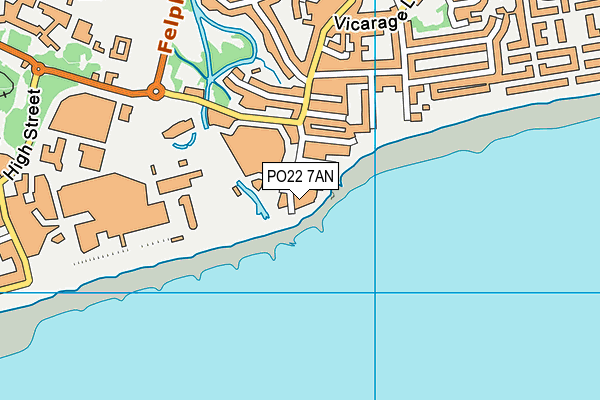 PO22 7AN map - OS VectorMap District (Ordnance Survey)