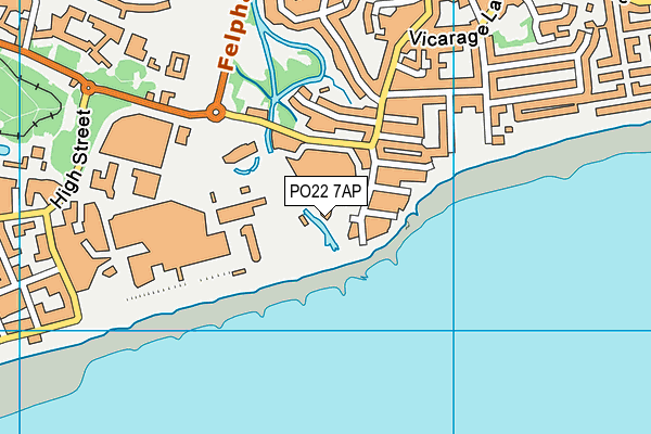PO22 7AP map - OS VectorMap District (Ordnance Survey)