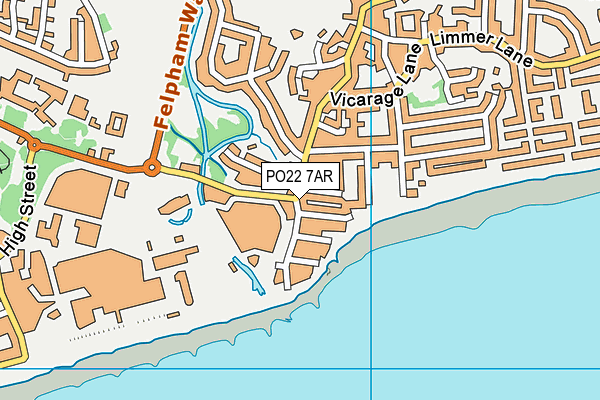 PO22 7AR map - OS VectorMap District (Ordnance Survey)