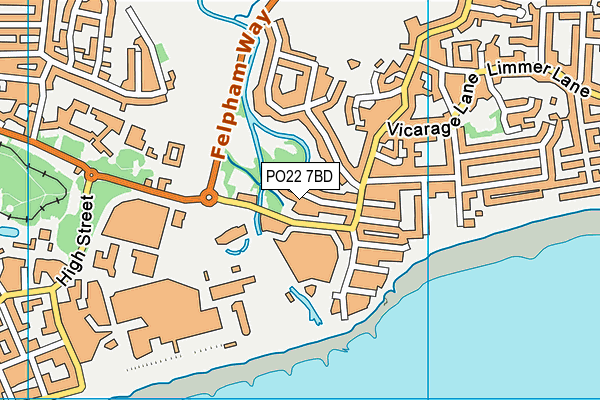 PO22 7BD map - OS VectorMap District (Ordnance Survey)