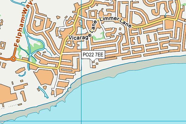 PO22 7EE map - OS VectorMap District (Ordnance Survey)