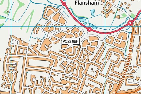 PO22 8BF map - OS VectorMap District (Ordnance Survey)