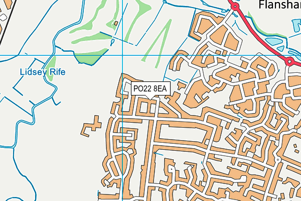 PO22 8EA map - OS VectorMap District (Ordnance Survey)