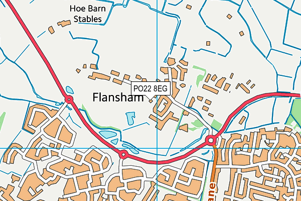 PO22 8EG map - OS VectorMap District (Ordnance Survey)