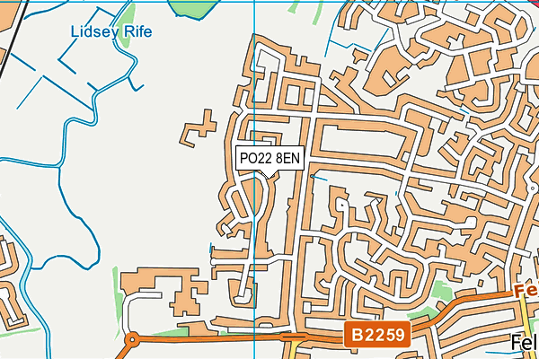 PO22 8EN map - OS VectorMap District (Ordnance Survey)