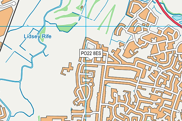 PO22 8ES map - OS VectorMap District (Ordnance Survey)