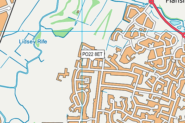 PO22 8ET map - OS VectorMap District (Ordnance Survey)