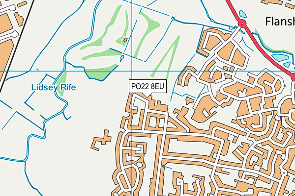 PO22 8EU map - OS VectorMap District (Ordnance Survey)