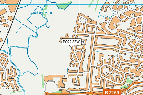 PO22 8EW map - OS VectorMap District (Ordnance Survey)