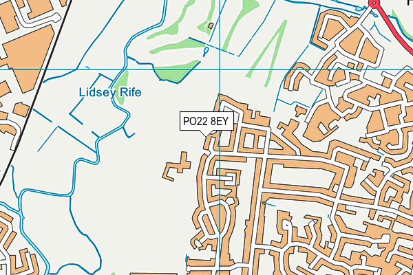 PO22 8EY map - OS VectorMap District (Ordnance Survey)