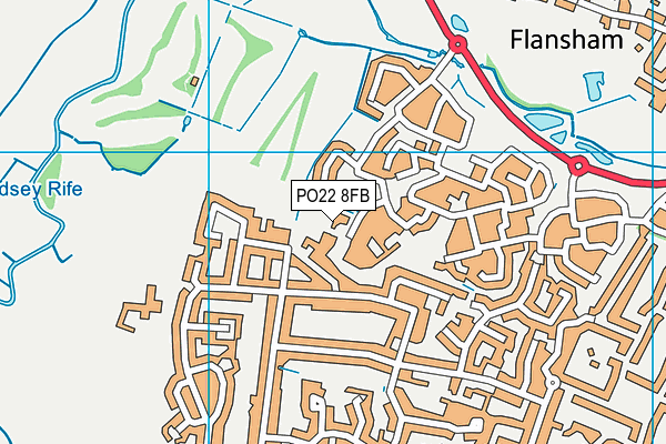 PO22 8FB map - OS VectorMap District (Ordnance Survey)