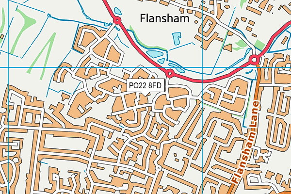 PO22 8FD map - OS VectorMap District (Ordnance Survey)