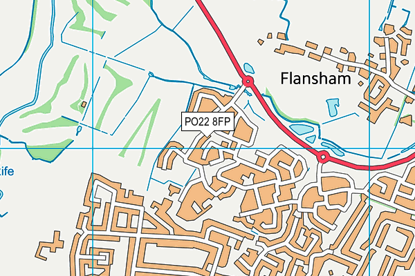 PO22 8FP map - OS VectorMap District (Ordnance Survey)