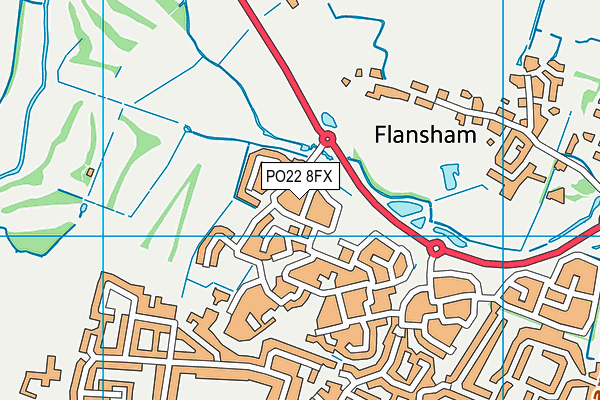 PO22 8FX map - OS VectorMap District (Ordnance Survey)