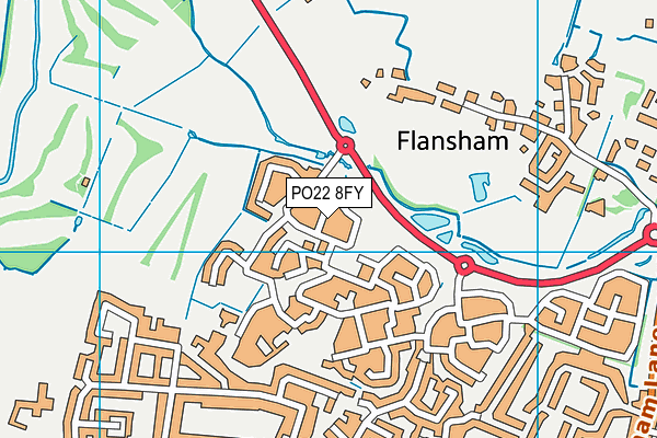 PO22 8FY map - OS VectorMap District (Ordnance Survey)