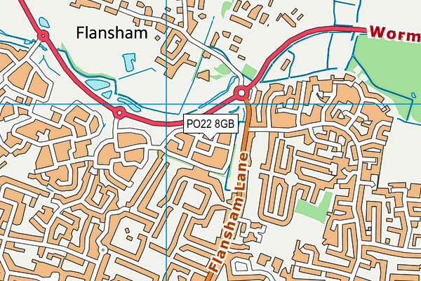 PO22 8GB map - OS VectorMap District (Ordnance Survey)