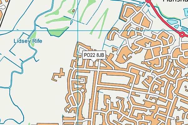 PO22 8JB map - OS VectorMap District (Ordnance Survey)