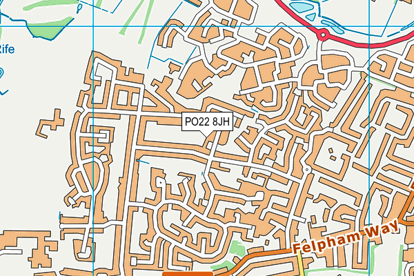 PO22 8JH map - OS VectorMap District (Ordnance Survey)