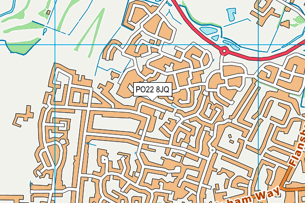 PO22 8JQ map - OS VectorMap District (Ordnance Survey)