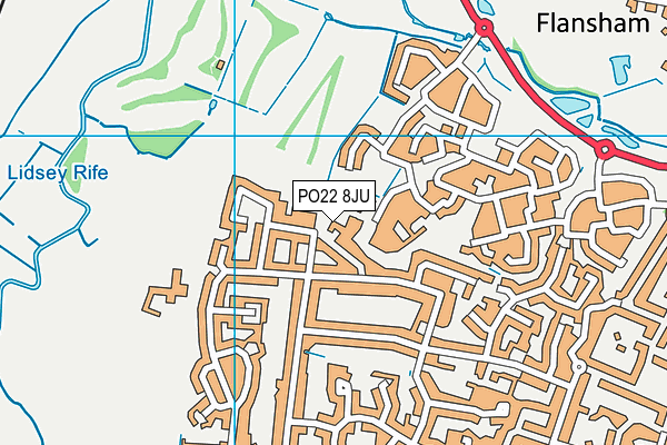 PO22 8JU map - OS VectorMap District (Ordnance Survey)
