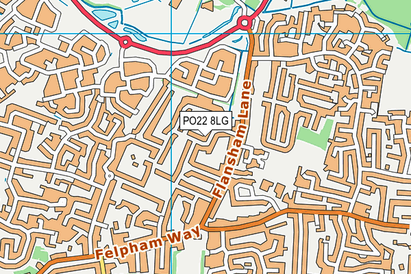 PO22 8LG map - OS VectorMap District (Ordnance Survey)