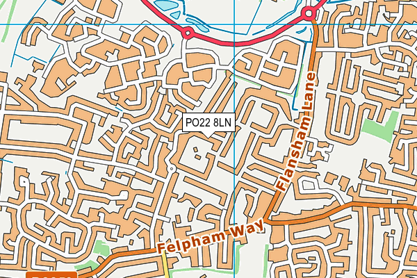 PO22 8LN map - OS VectorMap District (Ordnance Survey)