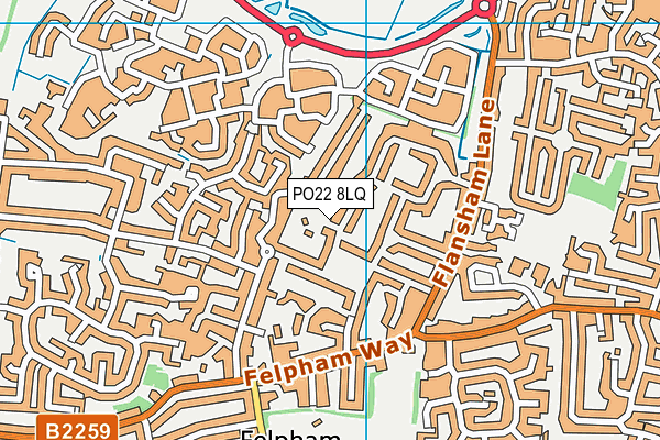 PO22 8LQ map - OS VectorMap District (Ordnance Survey)