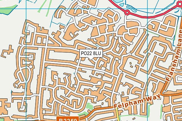PO22 8LU map - OS VectorMap District (Ordnance Survey)